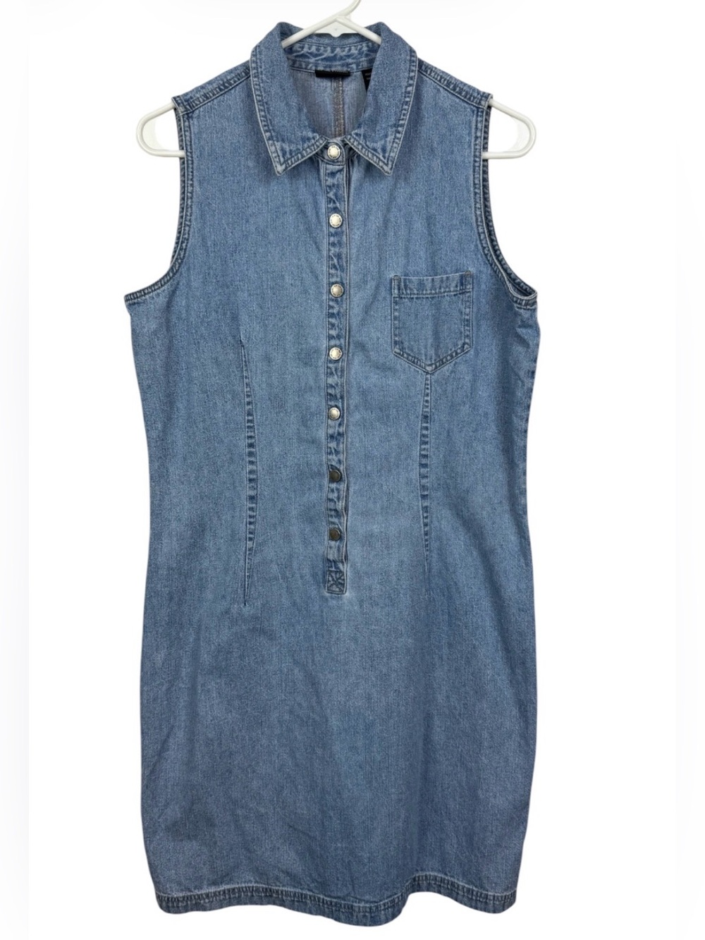 Vintage 90s NY Jeans Denim Sleeveless Shift Dress 12 100% Cotton
